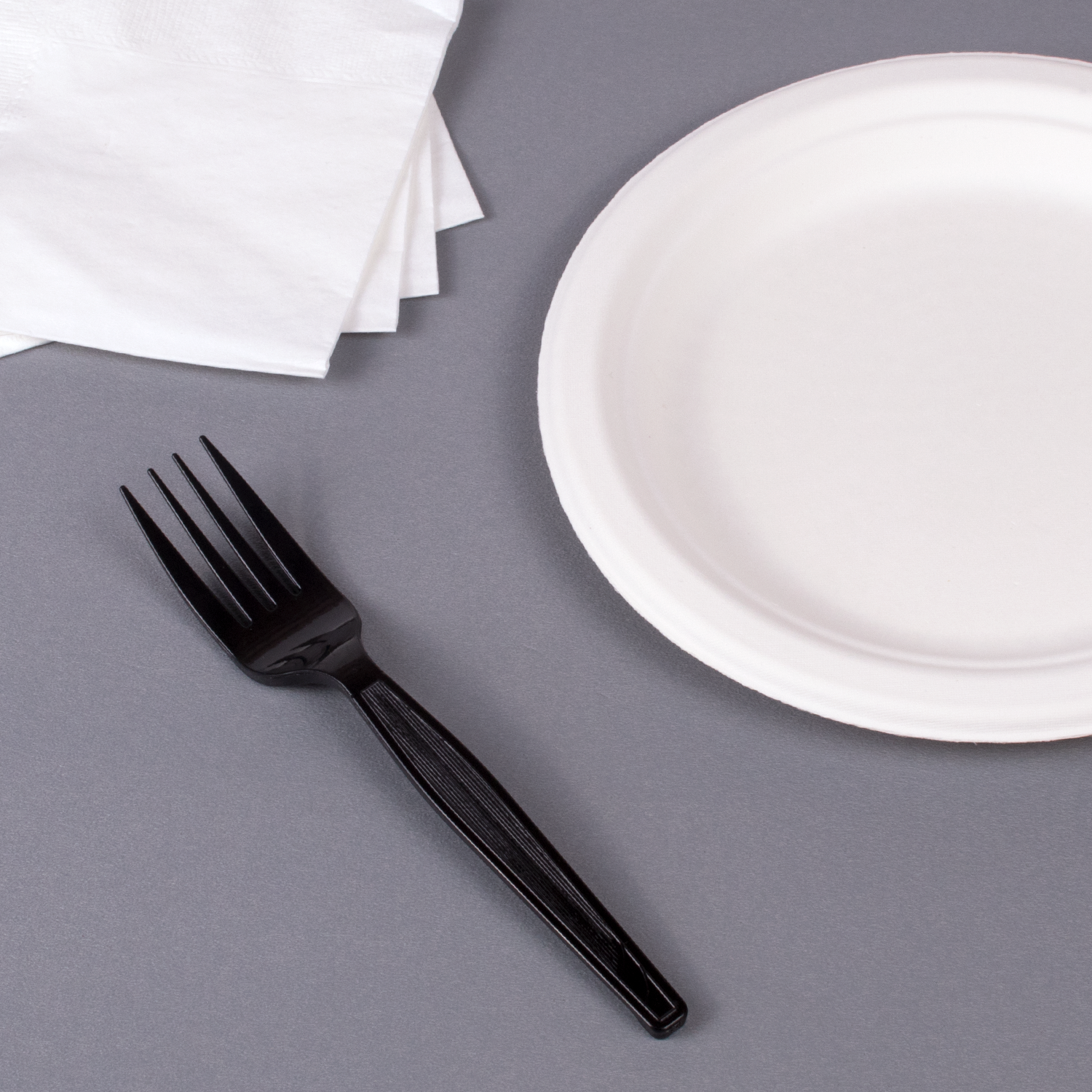 Wholesale PS Plastic Medium-Heavy Weight Forks Bulk Box Black - 1,000 ct