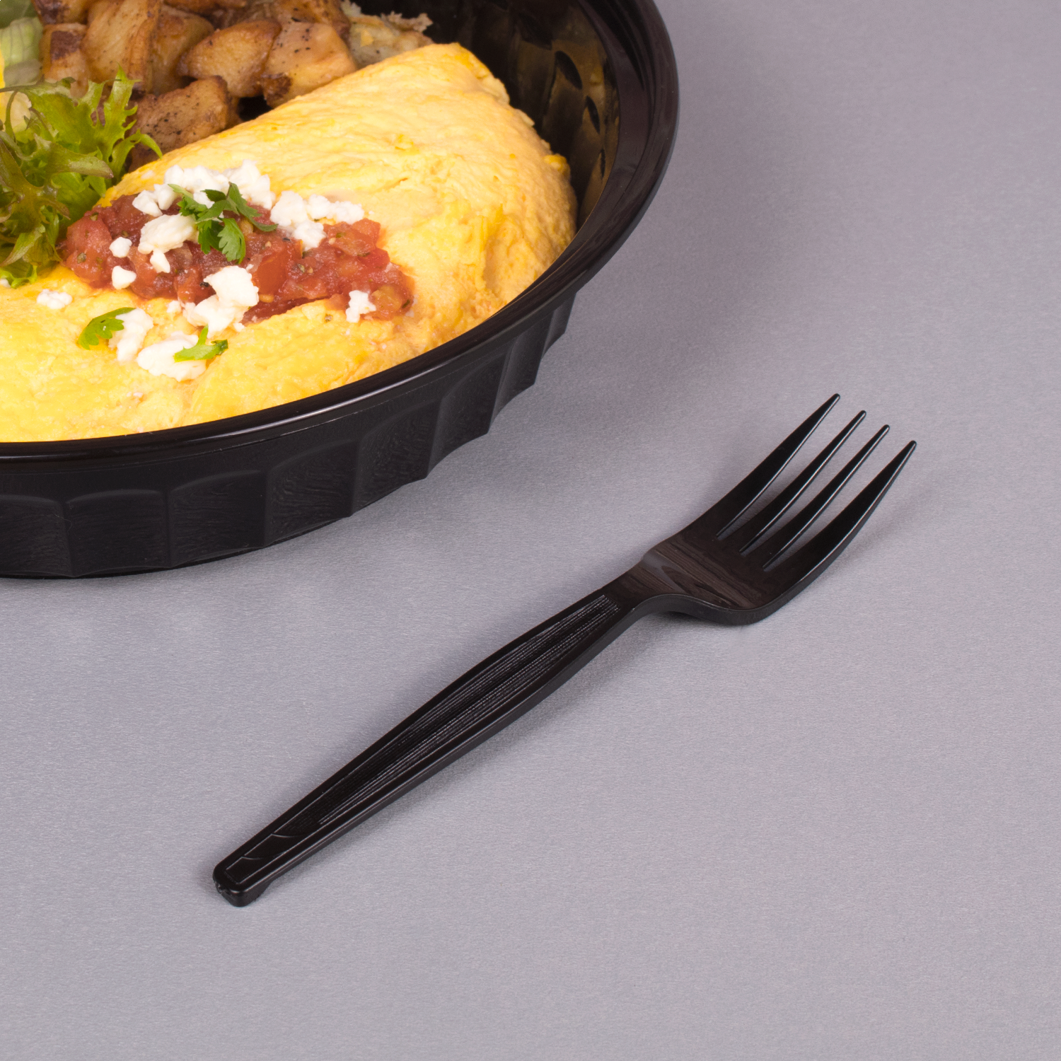 Wholesale PS Plastic Medium-Heavy Weight Forks Bulk Box Black - 1,000 ct