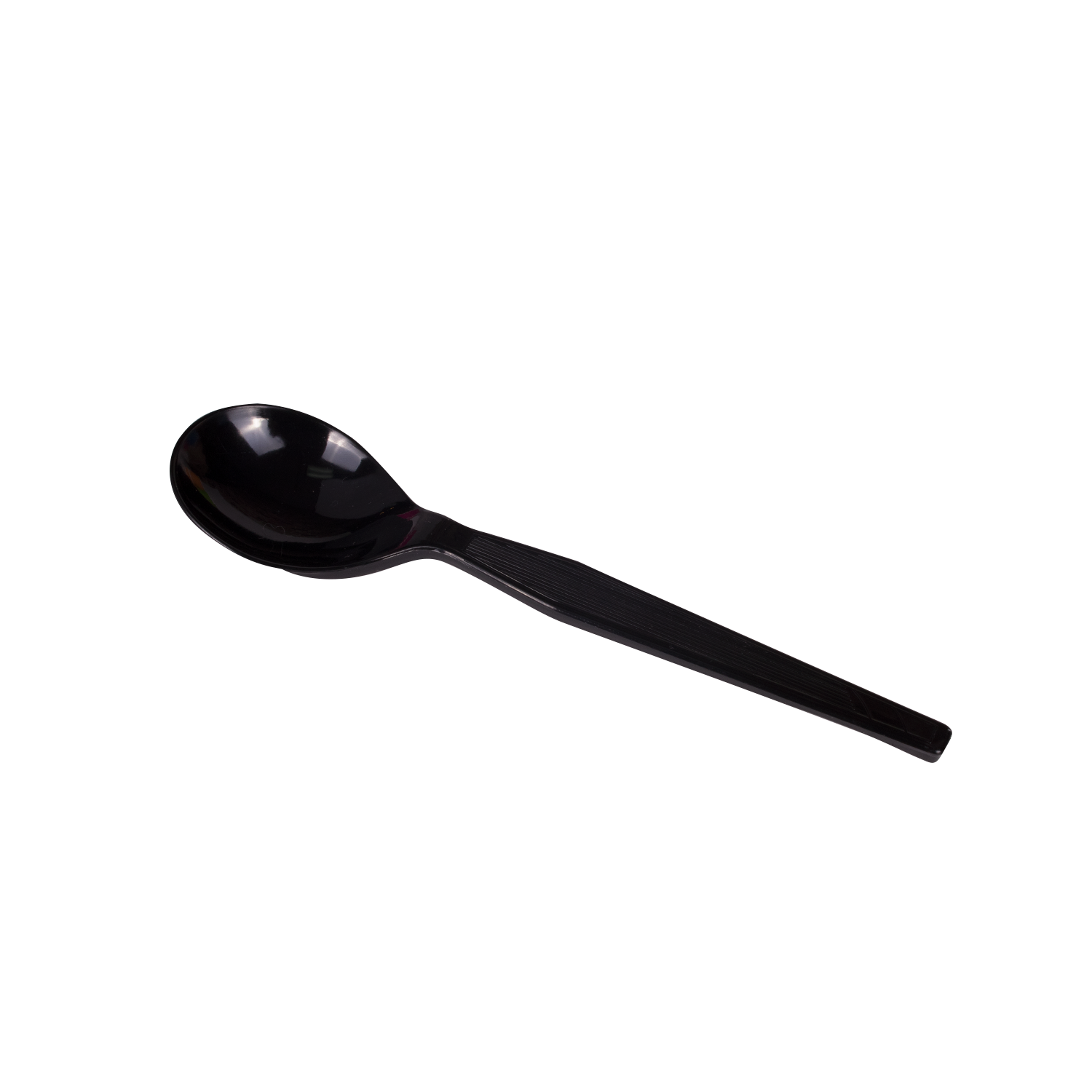 Wholesale PS Plastic Medium-Heavy Weight Soup Spoons Bulk Box Black - 1,000 ct