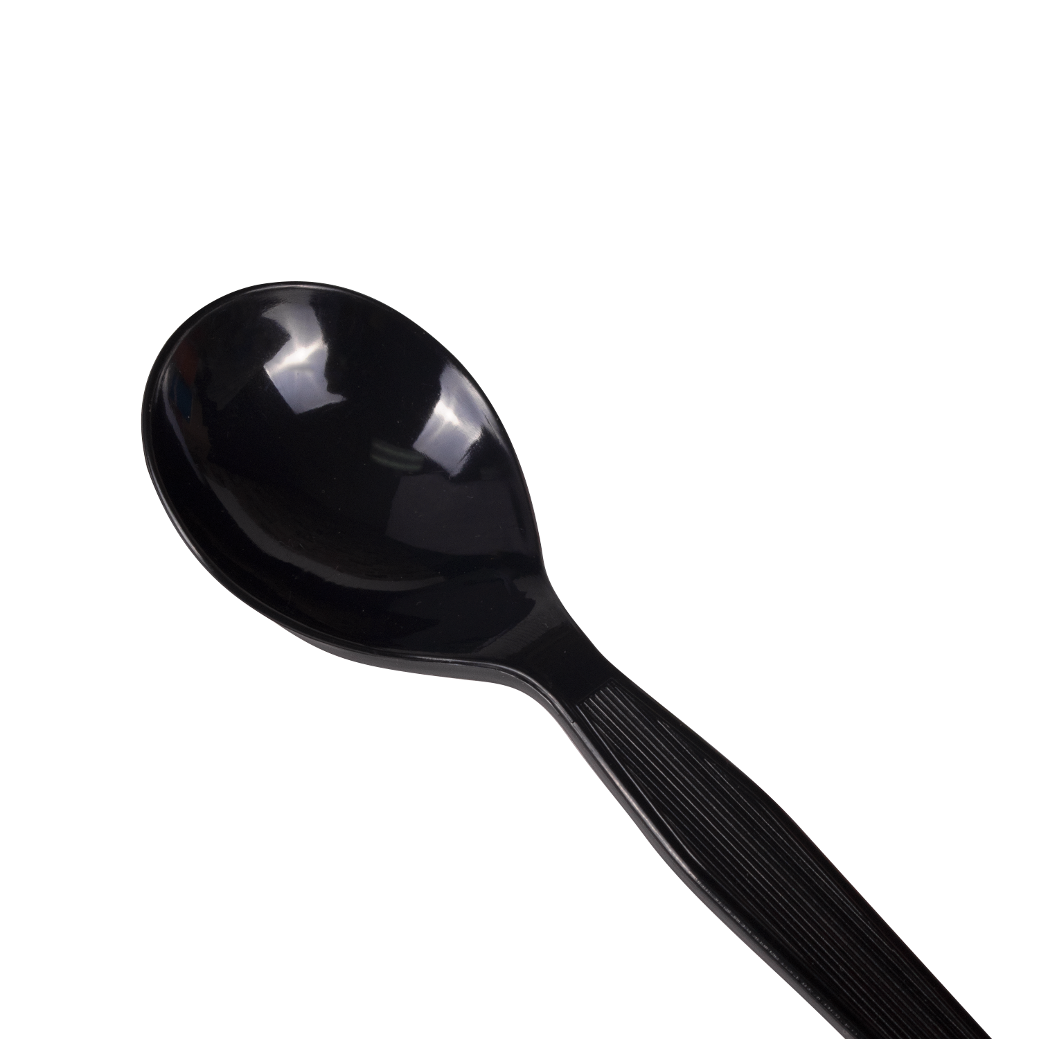 Wholesale PS Plastic Medium-Heavy Weight Soup Spoons Bulk Box Black - 1,000 ct