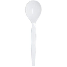 Load image into Gallery viewer, Wholesale PS Plastic Medium-Heavy Weight Soup Spoons Bulk Box White - 1,000 ct
