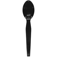Load image into Gallery viewer, Wholesale Plastic Medium-Heavy Weight Tea Spoons Bulk Box - Black - 1,000 ct

