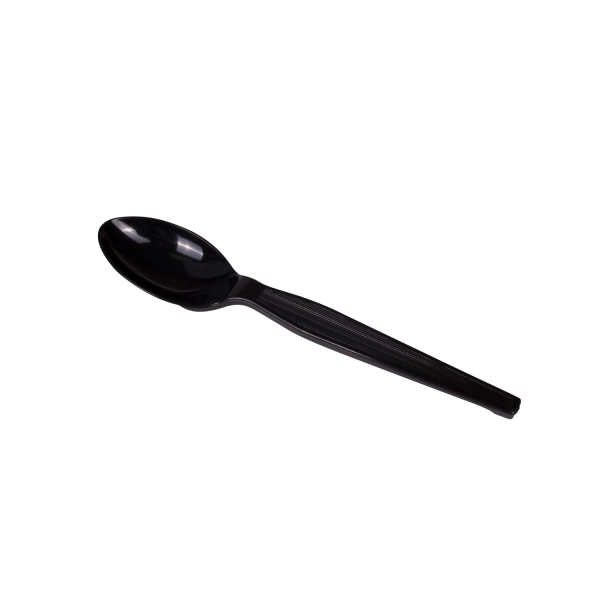 Wholesale Plastic Medium-Heavy Weight Tea Spoons Bulk Box - Black - 1,000 ct
