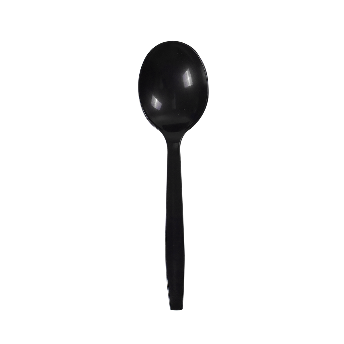 Wholesale PP Plastic Premium Extra Heavy Weight Soup Spoon Black - 1,000 ct