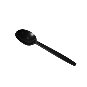 Wholesale PP Plastic Premium Extra Heavy Weight Soup Spoon Black - 1,000 ct