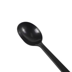 Wholesale PP Plastic Premium Extra Heavy Weight Soup Spoon Black - 1,000 ct
