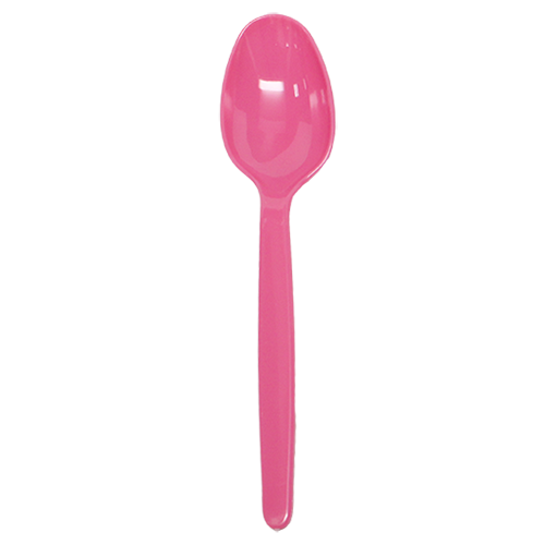 Wholesale PS Plastic Heavy Weight Tea Spoons - Pink - 1,000 ct