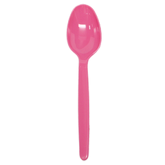 Wholesale PS Plastic Heavy Weight Tea Spoons - Pink - 1,000 ct