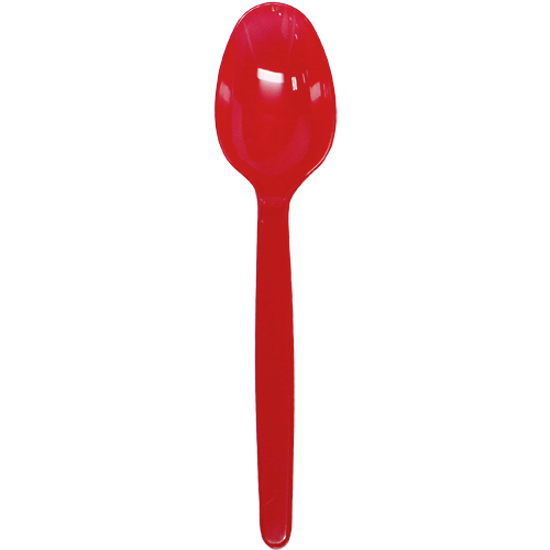 Wholesale Plastic Heavy Weight Tea Spoons - Red - 1,000 ct