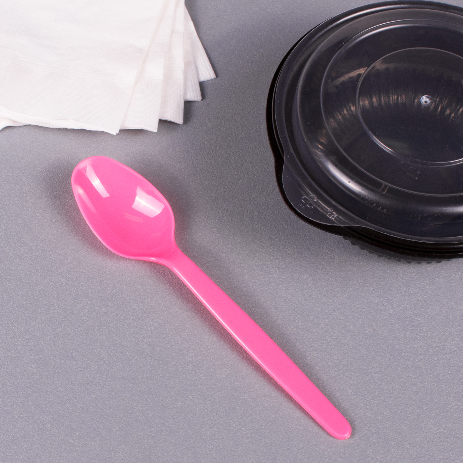 Wholesale PS Plastic Heavy Weight Tea Spoons - Pink - 1,000 ct
