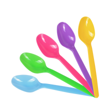 Load image into Gallery viewer, Wholesale Plastic Heavy Weight Tea Spoons - Rainbow - 1,000 ct
