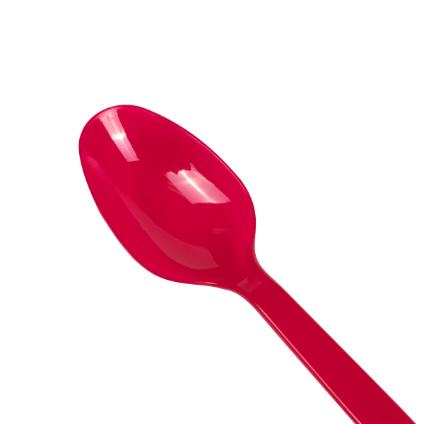 Wholesale Plastic Heavy Weight Tea Spoons - Red - 1,000 ct