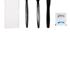 Wholesale PP Plastic Medium-Heavy Weight Cutlery Kits with Salt and Pepper Black - 250 ct