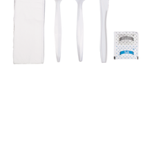 Load image into Gallery viewer, Wholesale PP Plastic Medium-Heavy Weight Cutlery Kits with Salt and Pepper White - 250 ct
