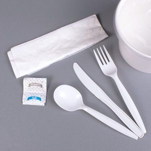 Wholesale PP Plastic Medium-Heavy Weight Cutlery Kits with Salt and Pepper White - 250 ct