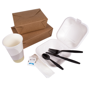 Wholesale PS Plastic Heavy Weight Cutlery Kits with Salt and Pepper Black - 250 ct