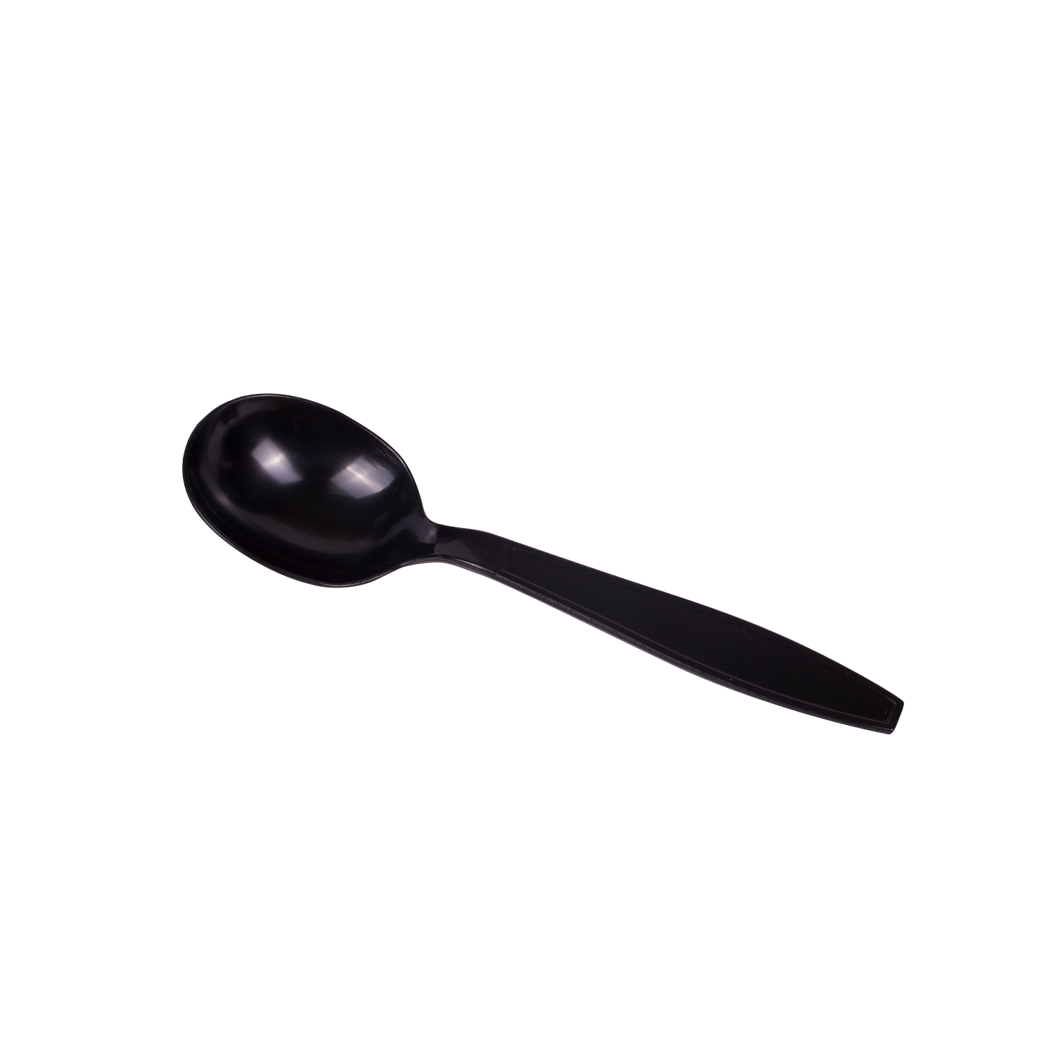 Wholesale PS Plastic Heavy Weight Soup Spoons Bulk Box Black - 1,000 ct