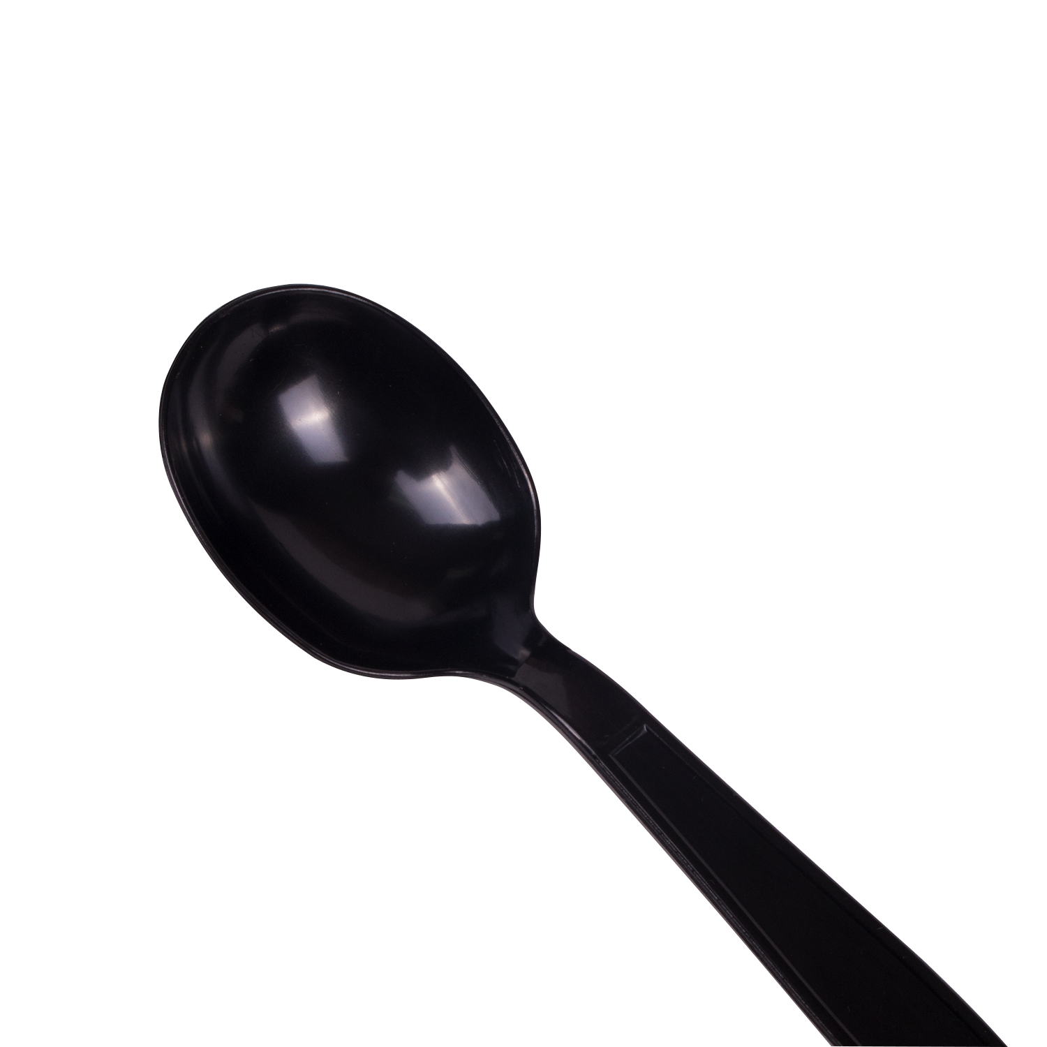 Wholesale PS Plastic Heavy Weight Soup Spoons Bulk Box Black - 1,000 ct