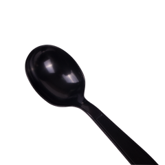 Wholesale PS Plastic Heavy Weight Soup Spoons Bulk Box Black - 1,000 ct