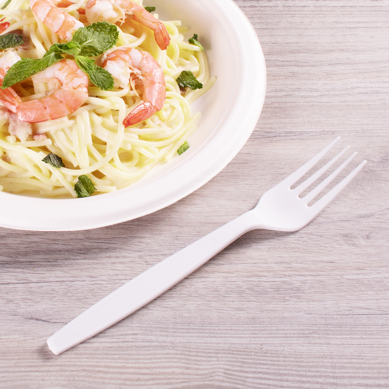 Wholesale PS Plastic Heavy Weight Forks White - Wrapped - 1,000 ct