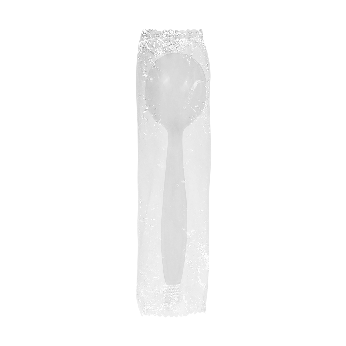 Wholesale PS Plastic Heavy Weight Soup Spoons White Wrapped - 1,000 ct
