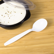 Load image into Gallery viewer, Wholesale PS Plastic Heavy Weight Soup Spoons White Wrapped - 1,000 ct
