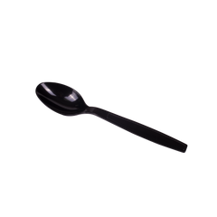 Wholesale PS Plastic Extra Heavy Weight Tea Spoons Black - Wrapped - 1,000 ct