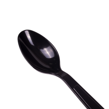 Load image into Gallery viewer, Wholesale PS Plastic Extra Heavy Weight Tea Spoons Black - Wrapped - 1,000 ct
