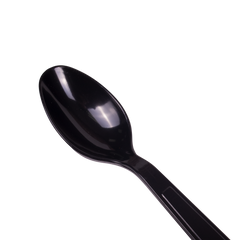Wholesale PS Plastic Extra Heavy Weight Tea Spoons Black - Wrapped - 1,000 ct
