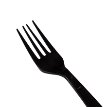 Load image into Gallery viewer, Wholesale PP Plastic Heavy Weight Forks Black - Wrapped - 1,000 ct
