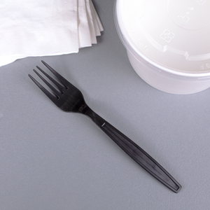 Wholesale PP Plastic Heavy Weight Forks Black - Wrapped - 1,000 ct
