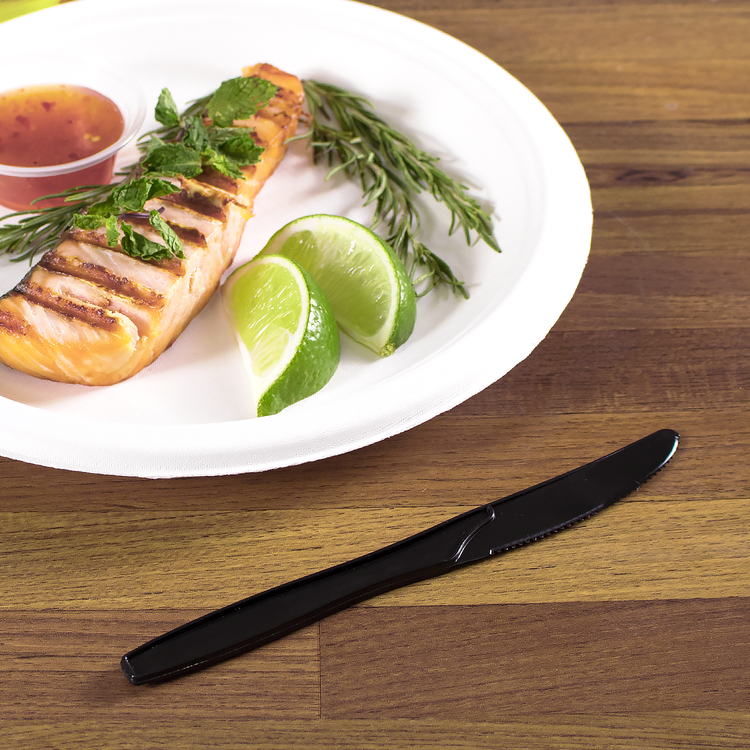 Wholesale PP Plastic Heavy Weight Knives Black - Wrapped - 1,000 ct