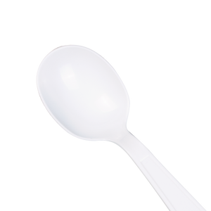Wholesale PP Plastic Heavy Weight Soup Spoons White - Wrapped - 1,000 ct