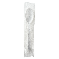 Wholesale PP Heavy-Weight WRAPPED Tea Spoon White - 1,000 pcs