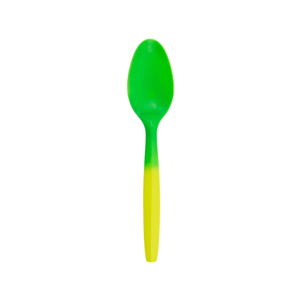 Wholesale Plastic Medium Weight Color Changing Tea Spoons - Yellow to Green - 1,000 ct