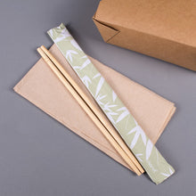 Load image into Gallery viewer, Wholesale 9&quot; Paper Wrapped Bamboo Chopsticks Bamboo - 1,000 ct
