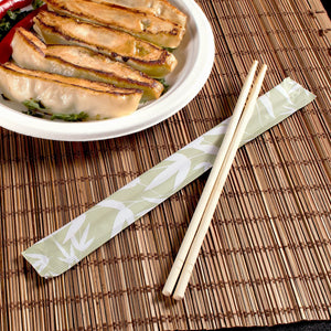 Wholesale 9" Paper Wrapped Bamboo Chopsticks Bamboo - 1,000 ct