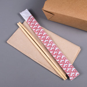 Wholesale 9" Paper Wrapped Bamboo Chopsticks Dynasty - 1,000 ct